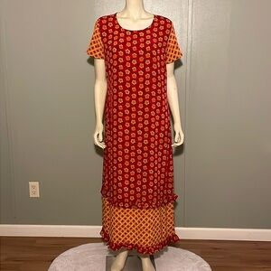 Pretty pink, floral maxi dress.  Size M